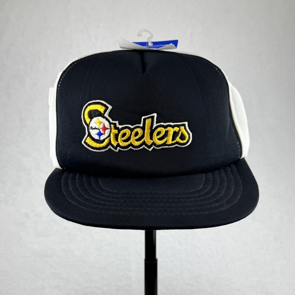 Vintage Pittsburgh Steelers Hat Cap Snap Back Mens Black NFL Football Radio‎